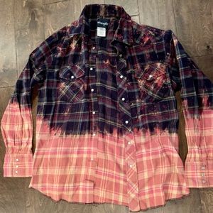 Wrangler Flannel with Bleach Distressing